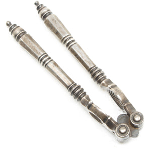 Old Hexagonal Handled Ringed Cupped Reversible Nutcrackers - OldTools.co.uk