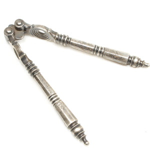 Old Hexagonal Handled Ringed Cupped Reversible Nutcrackers - OldTools.co.uk