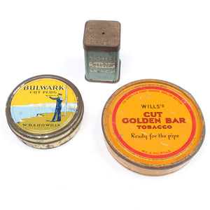 3x Old Tobacco Tins