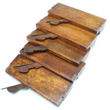 5x Old Malloch (Perth) Scottish Wooden Planes - Bead (Beach) - OldTools.co.uk
