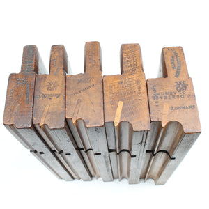 5x Old Malloch (Perth) Scottish Wooden Planes - Bead (Beach) - OldTools.co.uk