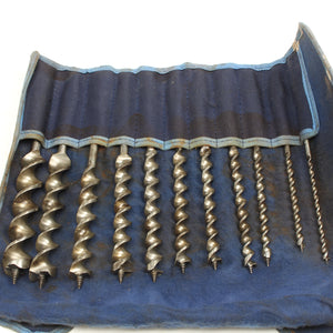11-Piece Old Ridgway Twist Auger Drill Bits Set - OldTools.co.uk