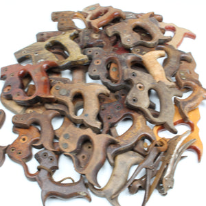 Large Collection of Old Saw Handles (Beech, Mahogany) - OldTools.co.uk