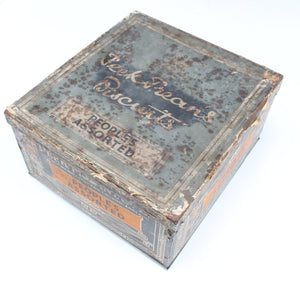 Large Old Tin Containing Many Old Brass Hinges