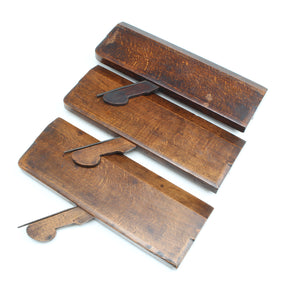 3x Hellyer (London) Wooden Planes - Hollow & Rounds - No. 6R, 6H, 12R (Beech) - OldTools.co.uk