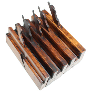 5x Davis Wooden Planes - Hollow & Rounds - No. ?????? (Beech) - OldTools.co.uk