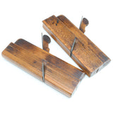 2x Old Wooden Planes - Hollow & Rounds - No. 15 (Beech) - OldTools.co.uk