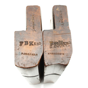 2x Old Wooden Planes - Hollow & Rounds - No. 15 (Beech) - OldTools.co.uk