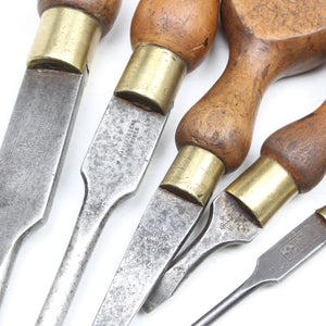 5x Old Marples Wooden Screwdrivers (Beech, Boxwood) - OldTools.co.uk