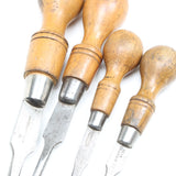 4x Old Wooden Screwdrivers (Beech) - OldTools.co.uk