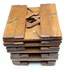 18x Old Early Mutter Wooden Hollow & Round Planes (Beech) - OldTools.co.uk