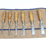 Old 6-Piece Switzerland Bevel Edge Chisels Set - OldTools.co.uk