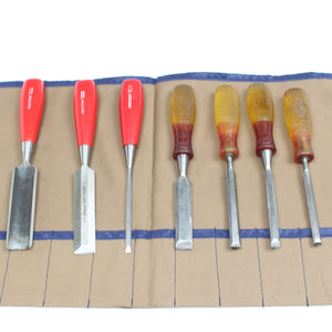 Old  7-Piece Footprint and Marples Woodwork Chisels Set - OldTools.co.uk