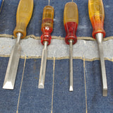 Old  7-Piece Marples Woodwork Chisels Set - OldTools.co.uk