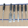 Old 6-Piece Black Handled Stanley Woodwork Chisels Set - OldTools.co.uk