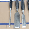 Old 6-Piece Black Handled Stanley Woodwork Chisels Set - OldTools.co.uk