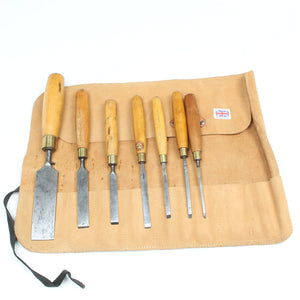 Old 7-Piece Marples Chisels Set (Boxwood) - OldTools.co.uk