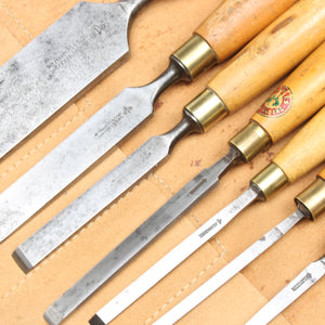 Old 7-Piece Marples Chisels Set (Boxwood) - OldTools.co.uk