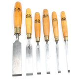 6x Old Marples Chisels (Boxwood) - OldTools.co.uk