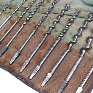 10-Piece Old Twist Auger Drill Bits Set - OldTools.co.uk