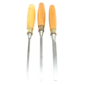 3x Old Sash Mortice Chisels (Boxwood) - OldTools.co.uk