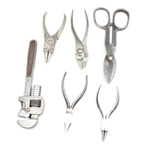 6x Old Pliers, Grips, Snips, Wrench (USA)