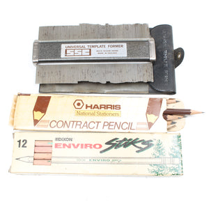 Old SSC Unviersal Template Former + 2x Boxes Vintage Pencils
