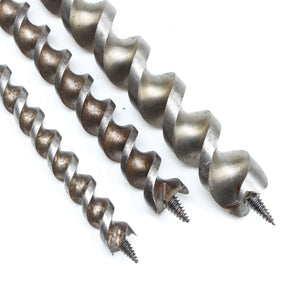 3x Old Stanley 'Russell Jennings' Twist Auger Drill Bits - 6/16", 8/16", 11/16"