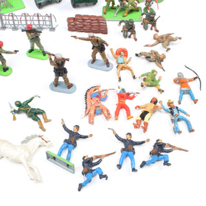 Old Collectable Soldier / Cowboy / Horse Figures + Britains Cannons