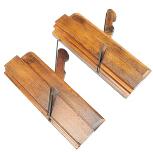 2x Old Budd Wooden Planes - Bead - 1/2", 3/4" (Beech)