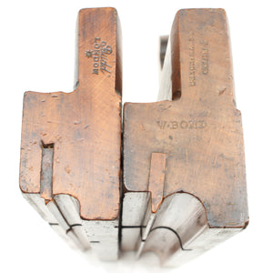 2x Old Budd Wooden Planes - Bead - 1/2", 3/4" (Beech)
