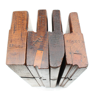 4x Old Berry Wooden Planes - Beading, Round, Rabbet (Beech)