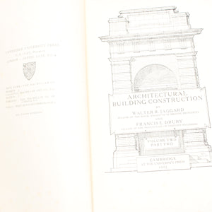 2x Old Architectural Building Construction Books C.1920's