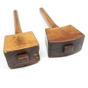2x Old Carpenters Mallets
