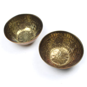 2x Old Decorative Brass Moulds / Dishes