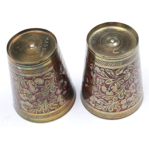 2x Vintage Small Indian Decorative Cups