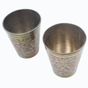 2x Vintage Small Indian Decorative Cups