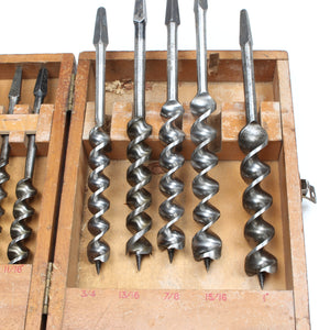 Old Boxed Twist Auger Drill Bits Set