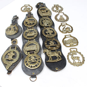 Old Horse Brasses & Leather Straps