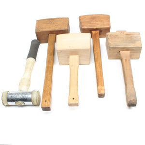 5x Old Mallets / Carpenters Mallets