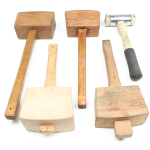 5x Old Mallets / Carpenters Mallets