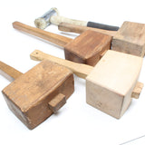 5x Old Mallets / Carpenters Mallets
