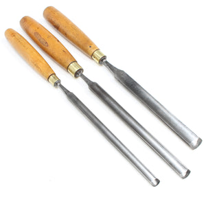 3x Hildick Paring Gouges - 3/8", 1/2", 5/8" (Boxwood)