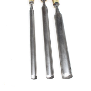 3x Hildick Paring Gouges - 3/8", 1/2", 5/8" (Boxwood)