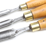 3x Hildick Paring Gouges - 3/8", 1/2", 5/8" (Boxwood)