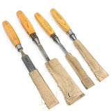 4x Old Sash Mortice, Swan-Neck & Paring Chisels (Ash, Boxwood)