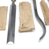 4x Old Sash Mortice, Swan-Neck & Paring Chisels (Ash, Boxwood)