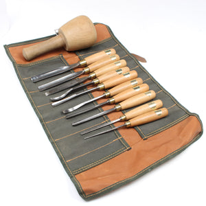 Ashley Iles Wood Carving Tool Set + Mallet (Beech)