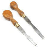 2x Old Turnscrew Screwdrivers - 4 1/2" - 5 1/2" (Beech)