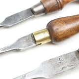 3x Old Robert Sorby (Sheffield) Screwdrivers (Beech, Boxwood)